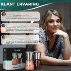 Peper En Zoutmolen Set - RVS Zout En Peperstel - Zoutvaatje En Pepermolen - 2 In 1 -Merkloos Winkel 1200x1200 2817