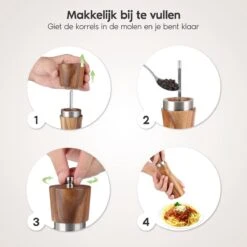 Luxe Peper En Zoutmolen Set - Pepermolen - Acacia Hout - RVS - 21cm -Merkloos Winkel 1200x1200 2836
