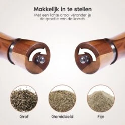 Luxe Peper En Zoutmolen Set - Pepermolen - Acacia Hout - RVS - 21cm -Merkloos Winkel 1200x1200 2838