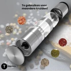 Tolussa Pepermolen En Zoutmolen 2in1 - Peper En Zoutmolen Set - Handmatig - RVS -Merkloos Winkel 1200x1200 2851