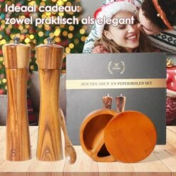 Sybra - Peper En Zoutmolen Set - Inclusief Serveerbakje - Pepermolen - Zoutmolen - Acacia Hout - Instelbare Maalgraad - Duurzaam -Merkloos Winkel 1200x1200 2860