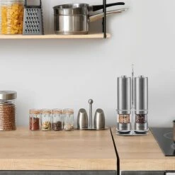 Vivid Green Elektrische Peper En Zoutmolen Set - Zoutstellen - Zoutmolen - Kruidenmolen - Zout En Pepermolen Set - Incl. Houder - RVS -Merkloos Winkel 1200x1200 2872