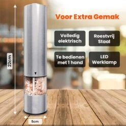 Elektrische Zout- En Pepermolen - Set 2 Stuks - RVS - Met LED-verlichting - Grofheid Verstelbaar 10 Elektrische Zout- En Pepermolen - Set 2 Stuks - RVS - Met LED-verlichting - Grofheid Verstelbaar -Merkloos Winkel 1200x1200 2883