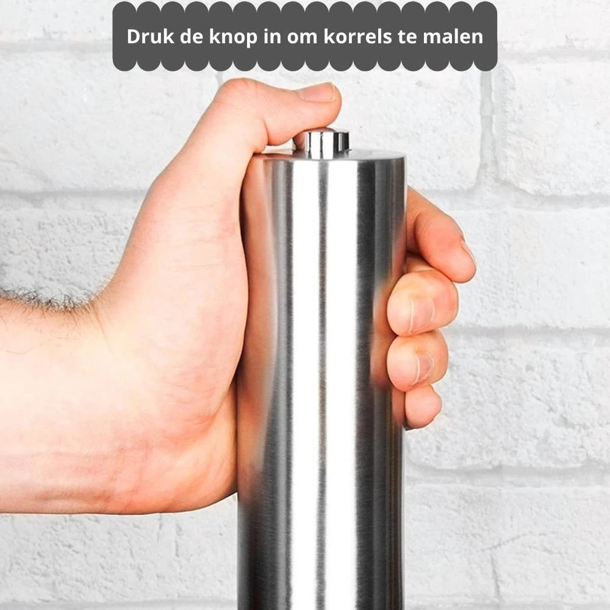 Allkinds Peper En Zoutmolen Set Elektrisch - Praktisch En Stijlvol - Doseringsfunctie - RVS - 70 Ml Inhoud 3 Allkinds Peper En Zoutmolen Set Elektrisch - Praktisch En Stijlvol - Doseringsfunctie - RVS - 70 Ml Inhoud - Afbeelding 3