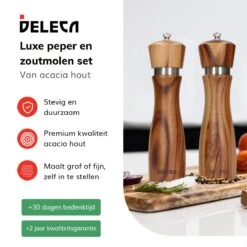Deleca Peper En Zoutmolen Set - Handmatig Design - Pepermolen - Incl. Geschenkdoos - Premium FSC Acacia Hout - 20 Cm 16 Deleca Peper En Zoutmolen Set - Handmatig Design - Pepermolen - Incl. Geschenkdoos - Premium FSC Acacia Hout - 20 Cm -Merkloos Winkel 1200x1200 2920