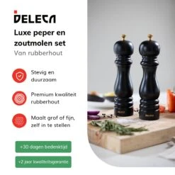Deleca Luxe Peper En Zoutmolen Set - Met Geschenkdoos - Zout / Pepermolen - Rubberhout - Zwart & Goud 15 Deleca Luxe Peper En Zoutmolen Set - Met Geschenkdoos - Zout / Pepermolen - Rubberhout - Zwart & Goud -Merkloos Winkel 1200x1200 2976