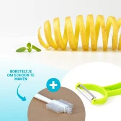 Qitch & Quisine Premium Spiraalsnijder + Borstel & Dunschiller – 4-in-1 Multifunctionele Groentensnijder – Groentenpasta/Groentenspaghetti Spiralizer – Vegetarische/Veganistische/Paleo/Low-Carb Recepten & Dieet -Merkloos Winkel 1200x1200 3022