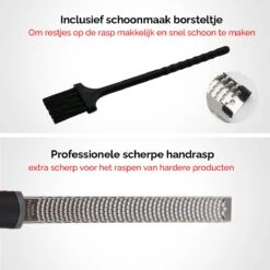 HGMD® Handrasp Lang - Rasp - Citroenrasp - Kaasrasp - Gemberrasp - Knoflookrasp - Smalle Lange Rasp - RVS Rasp - Inclusief Borstel -Merkloos Winkel 1200x1200 3093