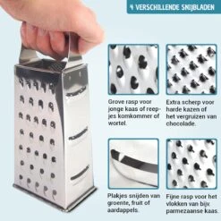Blokrasp - RVS - Zilver - Kaas Raspen - Groente Raspen - Plakken Snijden - Messen - Blok -Merkloos Winkel 1200x1200 3114