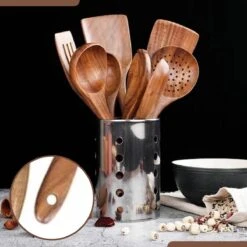 SensaHome - Luxe Teakhouten Keukengerei Set 10-delig - Hout -Merkloos Winkel 1200x1200 3125