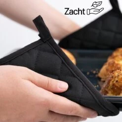 TAVAS Mooi Zwart Pannenlappen 2 Stuks Hittebestendige Pannenlapset Katoen, Thermolite Tot 220°C -Merkloos Winkel 1200x1200 320