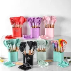 Merkloos Kookgerei Roze 13-delig Met Houder En Kookhulpstuk - Keukengerei Set - Kitchenset Roze -Merkloos Winkel 1200x1200 3211