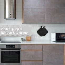 TAVAS Mooi Zwart Pannenlappen 2 Stuks Hittebestendige Pannenlapset Katoen, Thermolite Tot 220°C -Merkloos Winkel 1200x1200 323