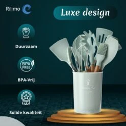 Keukengerei Set Met Houder - Kookgerei Set Spatel Pot - Keukengerei Keukenset - 12 Delig Mint Groen -Merkloos Winkel 1200x1200 3241