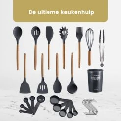 Hescom 34-delige Siliconen Keukengerei Set Met Houder - Kookgerei Set Met Ergonomisch Design - Antraciet Grijs -Merkloos Winkel 1200x1200 3251