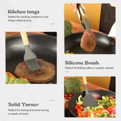 IGOODS - Keukengerei Sets Siliconen - 12-Delig Kookgerei Sets - Siliconen Inclusief Gebruiksvoorwerpen Houders - Antikleef Anti-Kras Kookgerei - Keukengereedschap Met Houten Handvat -Donker Grijs 11 IGOODS - Keukengerei Sets Siliconen - 12-Delig Kookgerei Sets - Siliconen Inclusief Gebruiksvoorwerpen Houders - Antikleef Anti-Kras Kookgerei - Keukengereedschap Met Houten Handvat -Donker Grijs -Merkloos Winkel 1200x1200 3254