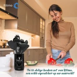 Keukengerei Set Met Houder - Kookgerei Set Spatel Pot - Keukengerei Keukenset - 15 Delige Zwart Rvs -Merkloos Winkel 1200x1200 3265