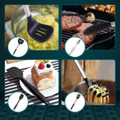 Keukengerei Set Met Houder - Kookgerei Set Spatel Pot - Keukengerei Keukenset - 15 Delige Zwart Rvs -Merkloos Winkel 1200x1200 3272