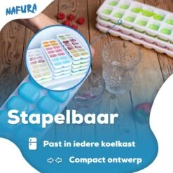 Nafura® Siliconen Ijsblokjesvorm Met Deksel – Ijsvormpjes Maker – Ijsklontjes Vorm - 4 Stuks – Herbruikbaar – BPA Vrij - Vierkant -Merkloos Winkel 1200x1200 3318