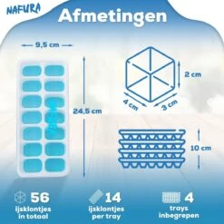 Nafura® Siliconen Ijsblokjesvorm Met Deksel – Ijsvormpjes Maker – Ijsklontjes Vorm - 4 Stuks – Herbruikbaar – BPA Vrij - Vierkant -Merkloos Winkel 1200x1200 3319