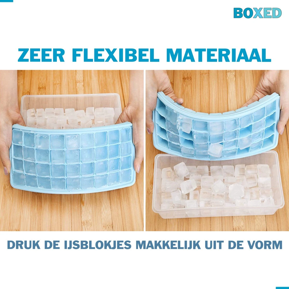 Boxed IJsblokjesvorm Met Bak, Schep En Deksel - IJsvormpjes Maker - Silcione IJsklontjes Vorm - Blauw 7 Boxed IJsblokjesvorm Met Bak, Schep En Deksel - IJsvormpjes Maker - Silcione IJsklontjes Vorm - Blauw - Afbeelding 7