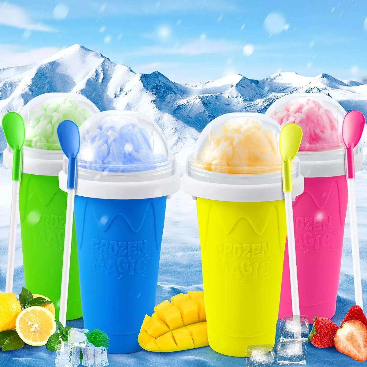 Summer Spark Slushy Maker - Slush Puppy Maker - IJscrusher - Slush Puppy Beker - Slushy Puppy Maker - Slush Maker - Slushy Cup - Tiktok - Geel 4 Summer Spark Slushy Maker - Slush Puppy Maker - IJscrusher - Slush Puppy Beker - Slushy Puppy Maker - Slush Maker - Slushy Cup - Tiktok - Geel - Afbeelding 4