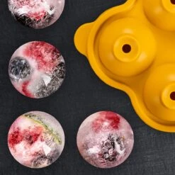 Blumtal Bollen IJsblokjesvorm - 2 X 4 IJsblokjes - Hoogwaardig Siliconen - 8 Stuks - 5 Cm - Zwart / Geel -Merkloos Winkel 1200x1200 3340