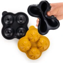 Blumtal Bollen IJsblokjesvorm - 2 X 4 IJsblokjes - Hoogwaardig Siliconen - 8 Stuks - 5 Cm - Zwart / Geel -Merkloos Winkel 1200x1200 3341