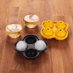 Blumtal Bollen IJsblokjesvorm - 2 X 4 IJsblokjes - Hoogwaardig Siliconen - 8 Stuks - 5 Cm - Zwart / Geel -Merkloos Winkel 1200x1200 3342