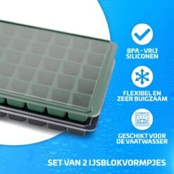 Nince Siliconen IJsblokjesvorm Met Deksel (2 Stuks) - 80 Ijsblokjes - BPA Vrij - Blauw En Grijs 8 Nince Siliconen IJsblokjesvorm Met Deksel (2 Stuks) - 80 Ijsblokjes - BPA Vrij - Blauw En Grijs -Merkloos Winkel 1200x1200 3375