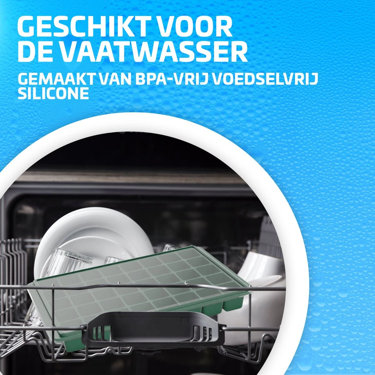 Nince Siliconen IJsblokjesvorm Met Deksel (2 Stuks) - 80 Ijsblokjes - BPA Vrij - Blauw En Grijs 4 Nince Siliconen IJsblokjesvorm Met Deksel (2 Stuks) - 80 Ijsblokjes - BPA Vrij - Blauw En Grijs - Afbeelding 4