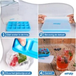 Nafura® Siliconen IJsblokjesvorm Met Deksel (4 Stuks) – IJsvormpjes Maker – IJsklontjes Vorm - Herbruikbaar – BPA Vrij - Vierkant -Merkloos Winkel 1200x1200 3405