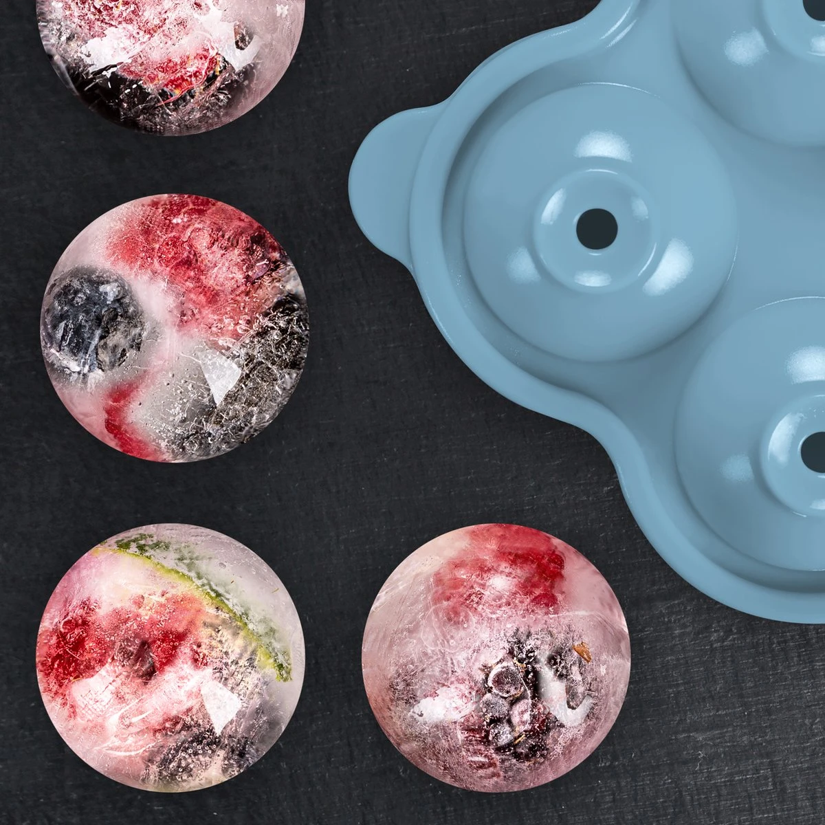 Blumtal Bollen IJsblokjesvorm - 2 X 4 IJsblokjes - Hoogwaardig Siliconen - 8 Stuks - 5 Cm - Grijs - Blauw / Lichtblauw 5 Blumtal Bollen IJsblokjesvorm - 2 X 4 IJsblokjes - Hoogwaardig Siliconen - 8 Stuks - 5 Cm - Grijs - Blauw / Lichtblauw - Afbeelding 5