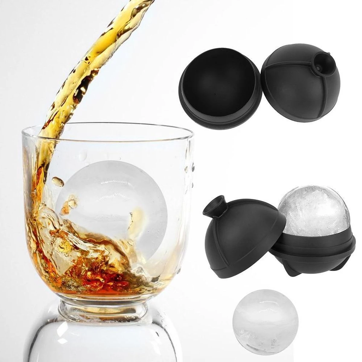 VITAMO Perfecte IJsballen Set Van 4 STUKS - Grote Whiskey IJsballenvorm - Ronde Whisky Stones - IJsklontjes - Cocktails - Frisdrank - Lekvrij - Siliconen - IJsblokjesvorm - Ø 6 Cm Groot - Zwart - Cadeau Tip 9 VITAMO Perfecte IJsballen Set Van 4 STUKS - Grote Whiskey IJsballenvorm - Ronde Whisky Stones - IJsklontjes - Cocktails - Frisdrank - Lekvrij - Siliconen - IJsblokjesvorm - Ø 6 Cm Groot - Zwart - Cadeau Tip - Afbeelding 9