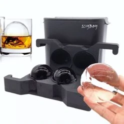 ICYBOY - CLEAR ICE Whiskey IJsbal Maker Kristalhelder - 2.5 Inch - Double Sphere - Cube Mold - Helder Ijs - ClearIce