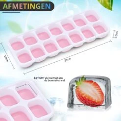 Siliconen IJsblokjesvorm Met Deksel (4 Stuks) - 56 Ijsblokjes - Herbruikbaar - Duurzaam - Vierkant - Blauw Groen Geel Roze -Merkloos Winkel 1200x1200 3447