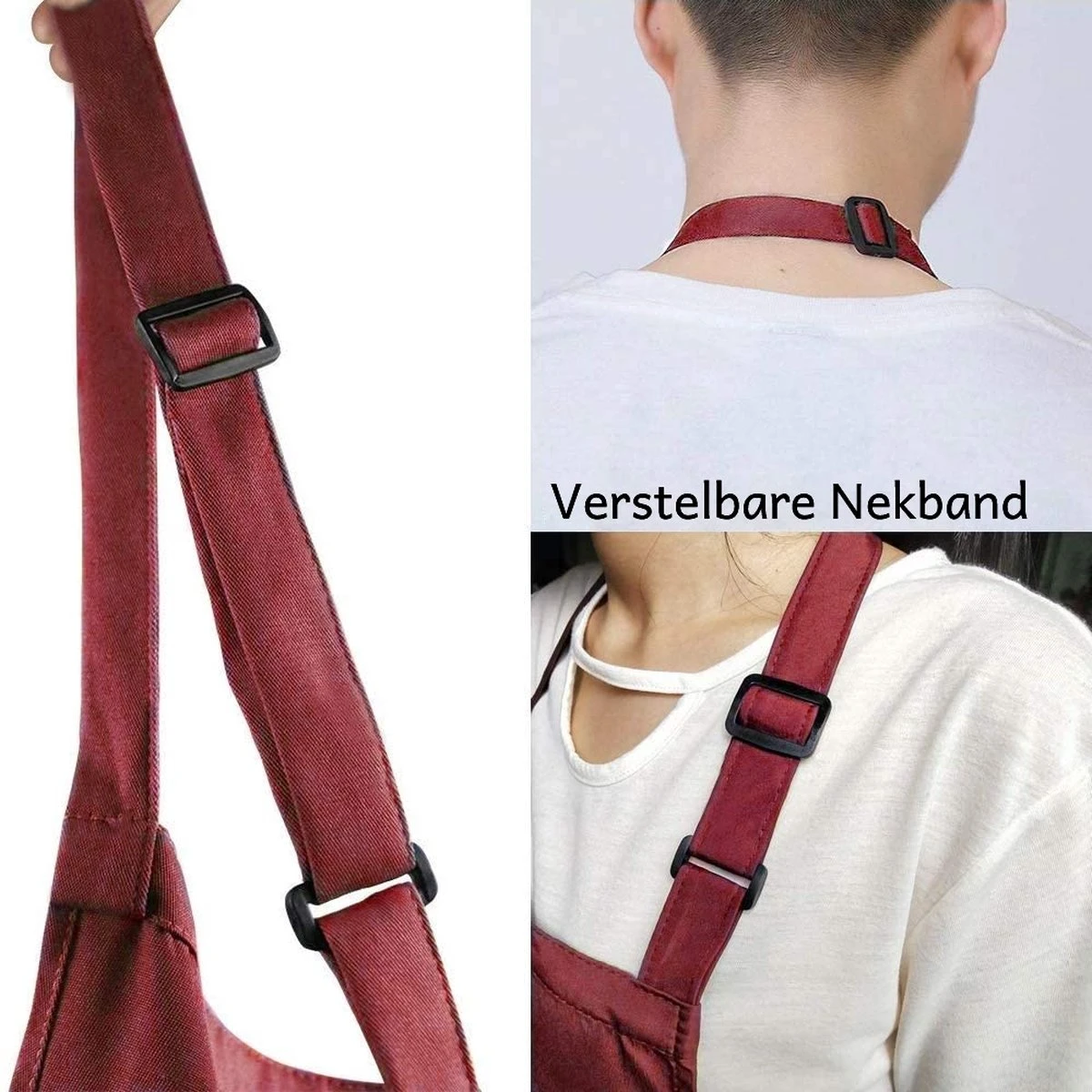 Viedouce 2 Pack Schort - Keukenschort - BBQ BIB Apron - Waterbestendig - Incl. Voorzak - Verstelbaar - Rood - (78 X 75 Cm) 2 Viedouce 2 Pack Schort - Keukenschort - BBQ BIB Apron - Waterbestendig - Incl. Voorzak - Verstelbaar - Rood - (78 X 75 Cm) - Afbeelding 2