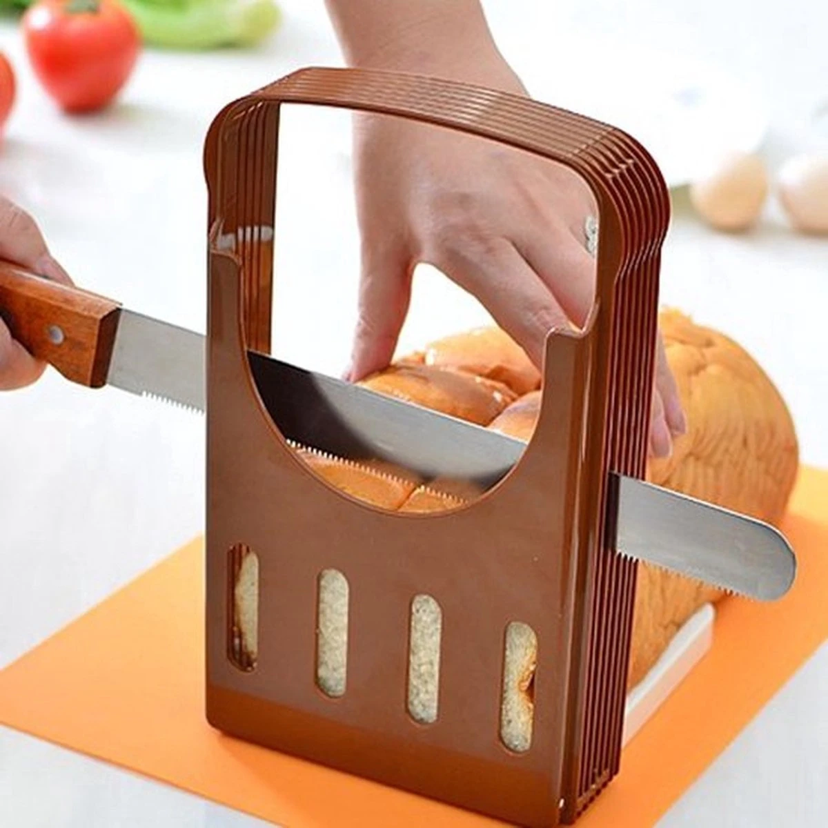 Broodsnij Hulpmiddel - Brood Snijden - Cake Snijhulp - Broodsnijder Broodsnijplank 2 Broodsnij Hulpmiddel - Brood Snijden - Cake Snijhulp - Broodsnijder Broodsnijplank - Afbeelding 2