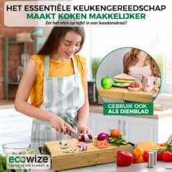 Ecowize 3-in-1 Bamboe Snijplank Met Opvangbak - Snijplank Hout Incl. 3 Roestvrijstalen Opvangbakjes Met Bamboe Deksel, 4 Inzetbare Raspen - Groentesnijder, Hakblok, Borrelplank, Tapasplank, Broodplank - 40x30cm - Duurzaam Cadeau 9 Ecowize 3-in-1 Bamboe Snijplank Met Opvangbak - Snijplank Hout Incl. 3 Roestvrijstalen Opvangbakjes Met Bamboe Deksel, 4 Inzetbare Raspen - Groentesnijder, Hakblok, Borrelplank, Tapasplank, Broodplank - 40x30cm - Duurzaam Cadeau -Merkloos Winkel 1200x1200 3512