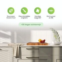 101Products Acacia Houten Snijplank Met Handvatten - Extra Groot - 45x30x(H)3.5cm - Professioneel Hakblok - Serveerplank - Borrelplank - Tapasplank -Merkloos Winkel 1200x1200 3520