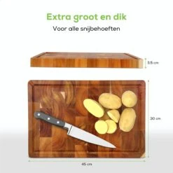 101Products Acacia Houten Snijplank Met Handvatten - Extra Groot - 45x30x(H)3.5cm - Professioneel Hakblok - Serveerplank - Borrelplank - Tapasplank -Merkloos Winkel 1200x1200 3521