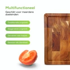 101Products Acacia Houten Snijplank Met Handvatten - Extra Groot - 45x30x(H)3.5cm - Professioneel Hakblok - Serveerplank - Borrelplank - Tapasplank -Merkloos Winkel 1200x1200 3522