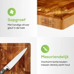 101Products Acacia Houten Snijplank Met Handvatten - Extra Groot - 45x30x(H)3.5cm - Professioneel Hakblok - Serveerplank - Borrelplank - Tapasplank -Merkloos Winkel 1200x1200 3524