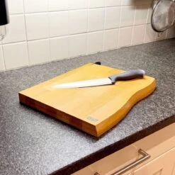 Industrial Living Snijplank Hout - Hakblok Met Lederen Lus Houder- Massief Beukenhout- Groot Formaat-3CM Dik -Merkloos Winkel 1200x1200 3562