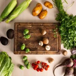 VDN Professionele Snijplank Acacia Hout Met Sapgeul En Handvatten – Hakblok 26x38x3.5 Cm -Merkloos Winkel 1200x1200 3596