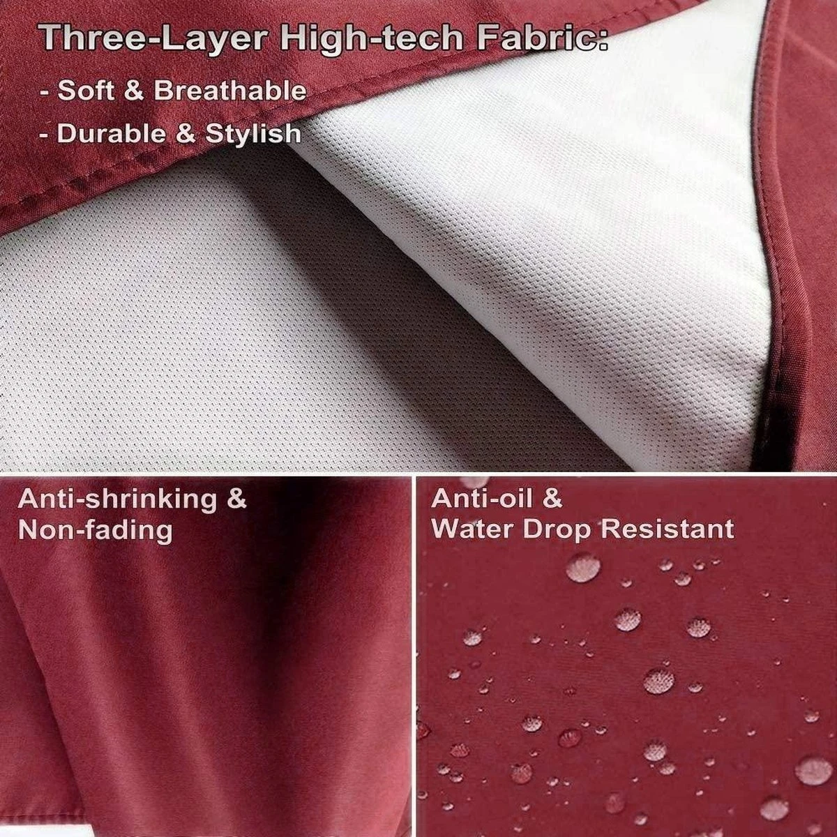 Viedouce 2 Pack Schort - Keukenschort - BBQ BIB Apron - Waterbestendig - Incl. Voorzak - Verstelbaar - Rood - (78 X 75 Cm) 4 Viedouce 2 Pack Schort - Keukenschort - BBQ BIB Apron - Waterbestendig - Incl. Voorzak - Verstelbaar - Rood - (78 X 75 Cm) - Afbeelding 4