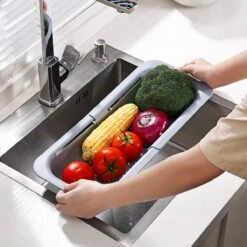 Waterval Gootsteenzeef Uitschuifbaar Vergiet Keuken – Wassen Groente En Fruit – Afgieten Pasta Hulpmiddel - Donkergrijs -Merkloos Winkel 1200x1200 3695