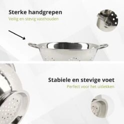 Veluw Vergiet RVS - Op Voet - 2 Grepen - Ø34 X (H)16cm - Keukengerei - Zeven -Merkloos Winkel 1200x1200 3698