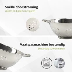 Veluw Vergiet RVS - Op Voet - 2 Grepen - Ø34 X (H)16cm - Keukengerei - Zeven -Merkloos Winkel 1200x1200 3700