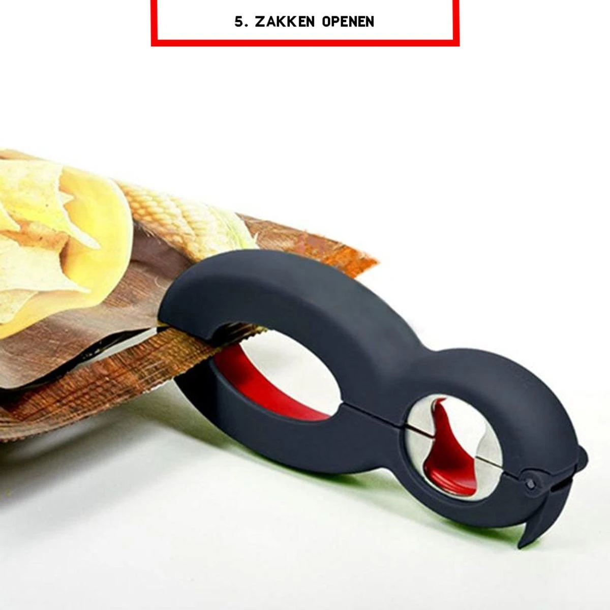 Multifunctionele Opener - 6-in-1 Keuken Hulp - Ouderen Opener - Fles Opener - Bier Opener - Pot Opener - Zak Opener - Veiligheidszegels Verwijderen - Doppen Losdraaien - Allesopener - Zwart/Rood 5 Multifunctionele Opener - 6-in-1 Keuken Hulp - Ouderen Opener - Fles Opener - Bier Opener - Pot Opener - Zak Opener - Veiligheidszegels Verwijderen - Doppen Losdraaien - Allesopener - Zwart/Rood - Afbeelding 5